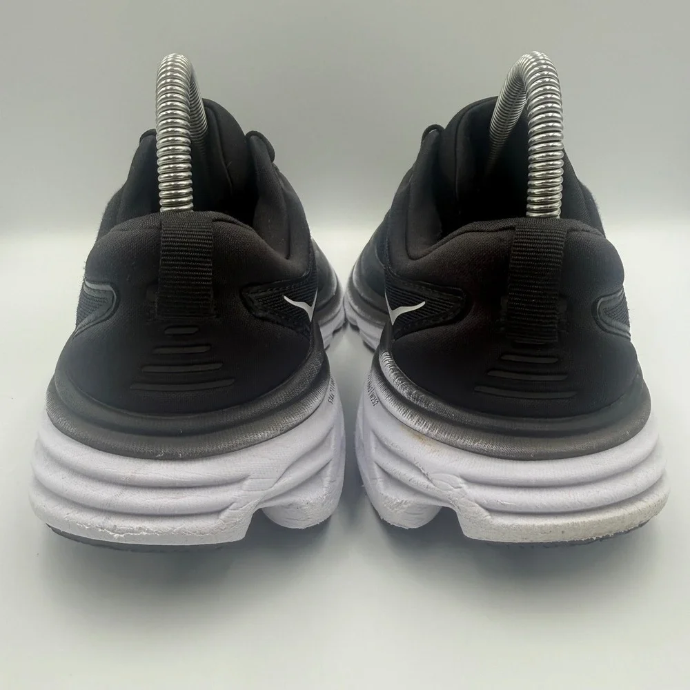 Hoka‎ One One Bondi 8 Black White Running Shoes Women's Size 7.5 D Wide Sneakers